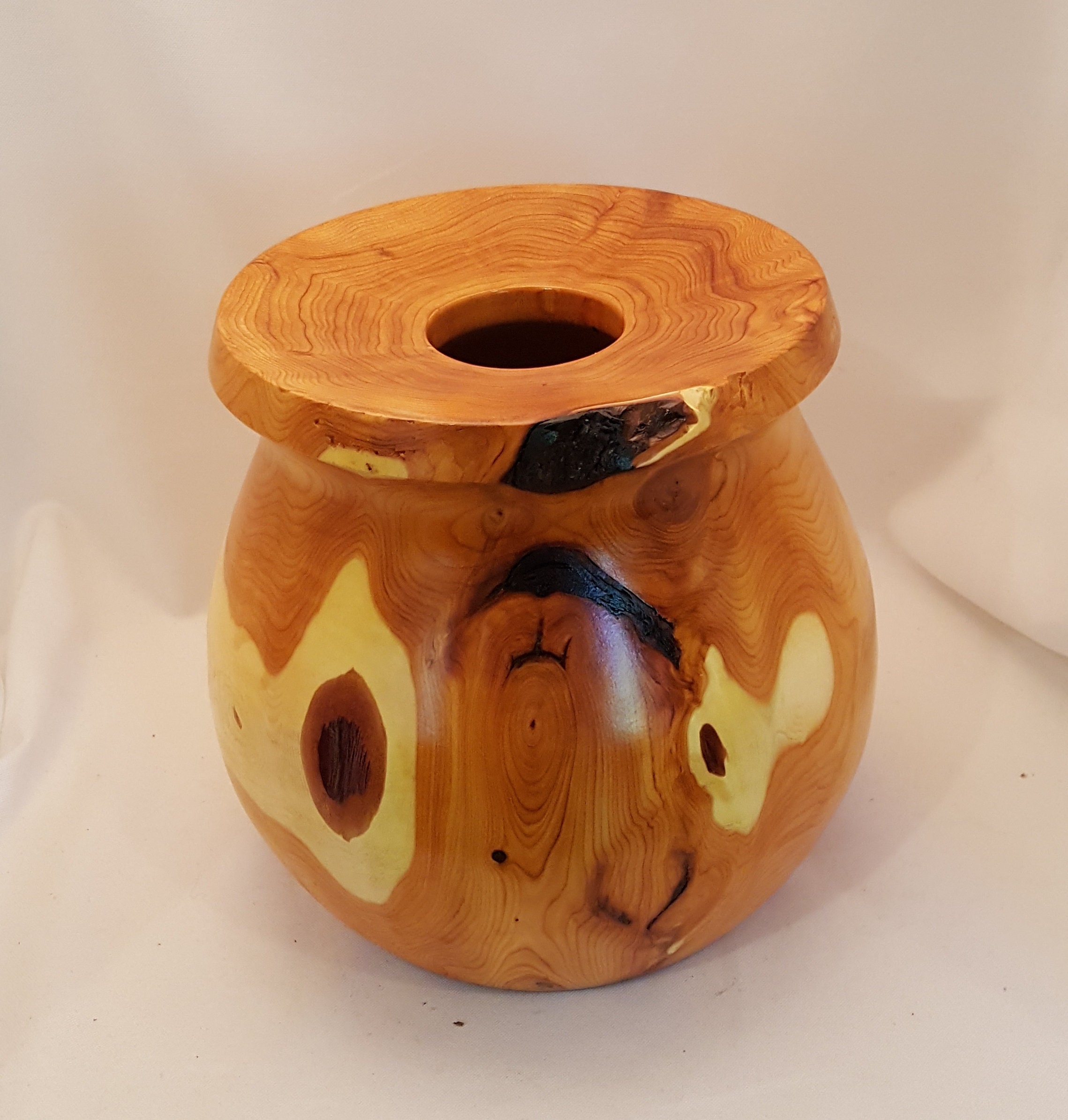 Handmade Mulberry Hollowed Wood Turned Form Etsy