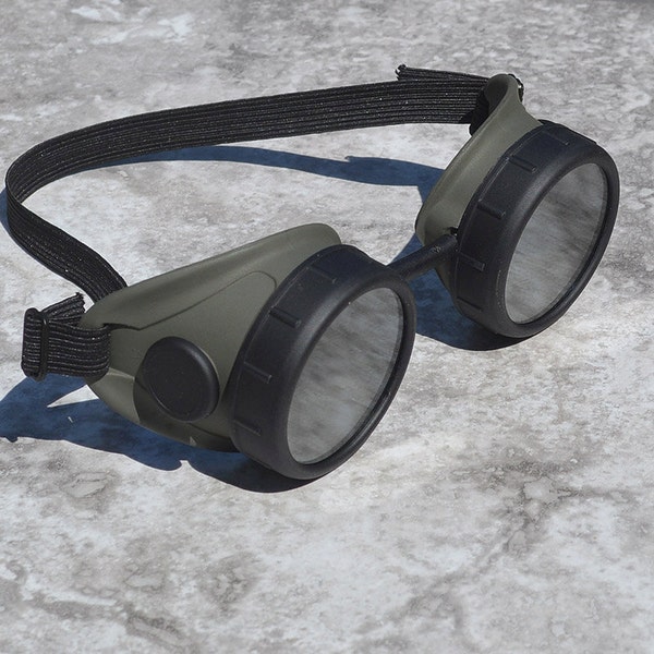 OD Green and Matte Black Steampunk Military Goggles - Time Traveler, Military, Apocalypse, Mad Scientist Optic-Conductors