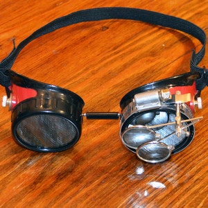 Steampunk Goggles Hot Rod Atomic Apocalypse Mad Scientist Space Captain Motorcycle Cyber Sunglasses image 2