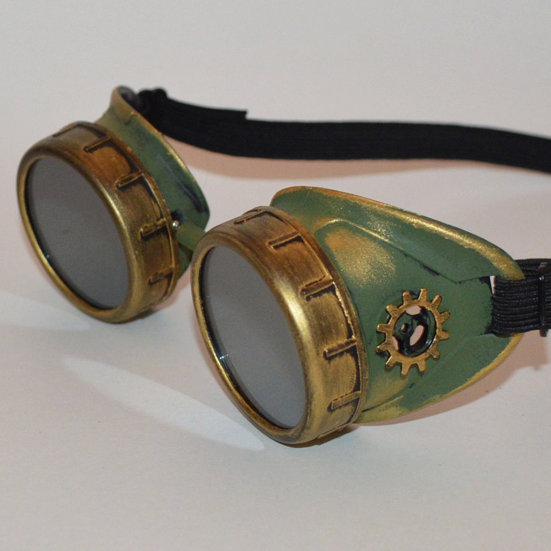 Steampunk Goggles Green Steampunk Goggles Victorian Goggles Etsy