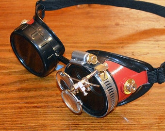 Steampunk Goggles Hot Rod Atomic Apocalypse Mad Scientist Space Captain Motorcycle Cyber Sunglasses