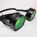 STEAMPUNK GOGGLES, Black with Green Lenses and Silver Compass Rose, Time Traveler, Great for Halloween, Cosplay Costume or Birthday Gift 