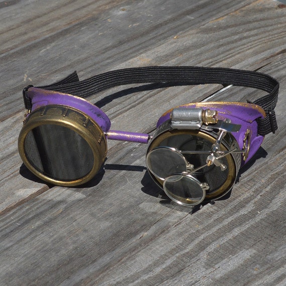 Antique Army Green Steampunk Acrylic Welding Goggles Cosplay Costume Gothic Set
