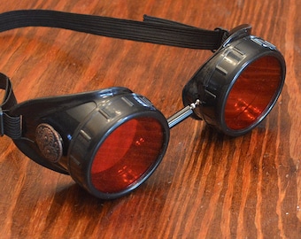 Steampunk Goggles Airship Captain Mad Scientist Time Traveler Cyber Rave Punk Optic-Conductors