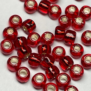 Toho #25C Dark Ruby silver lined round seed beads