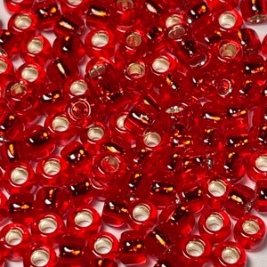Toho #25B Ruby silver lined round seed beads