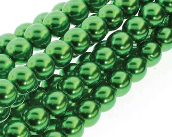 120 4mm Spring Green round glass pearls