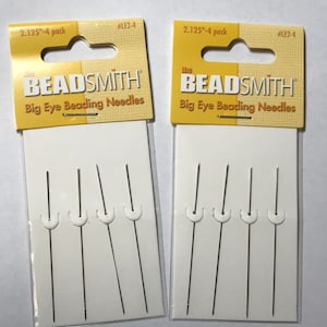 1 4-pack Big Eye Beading Needles by Beadsmith, 2.125&quot;