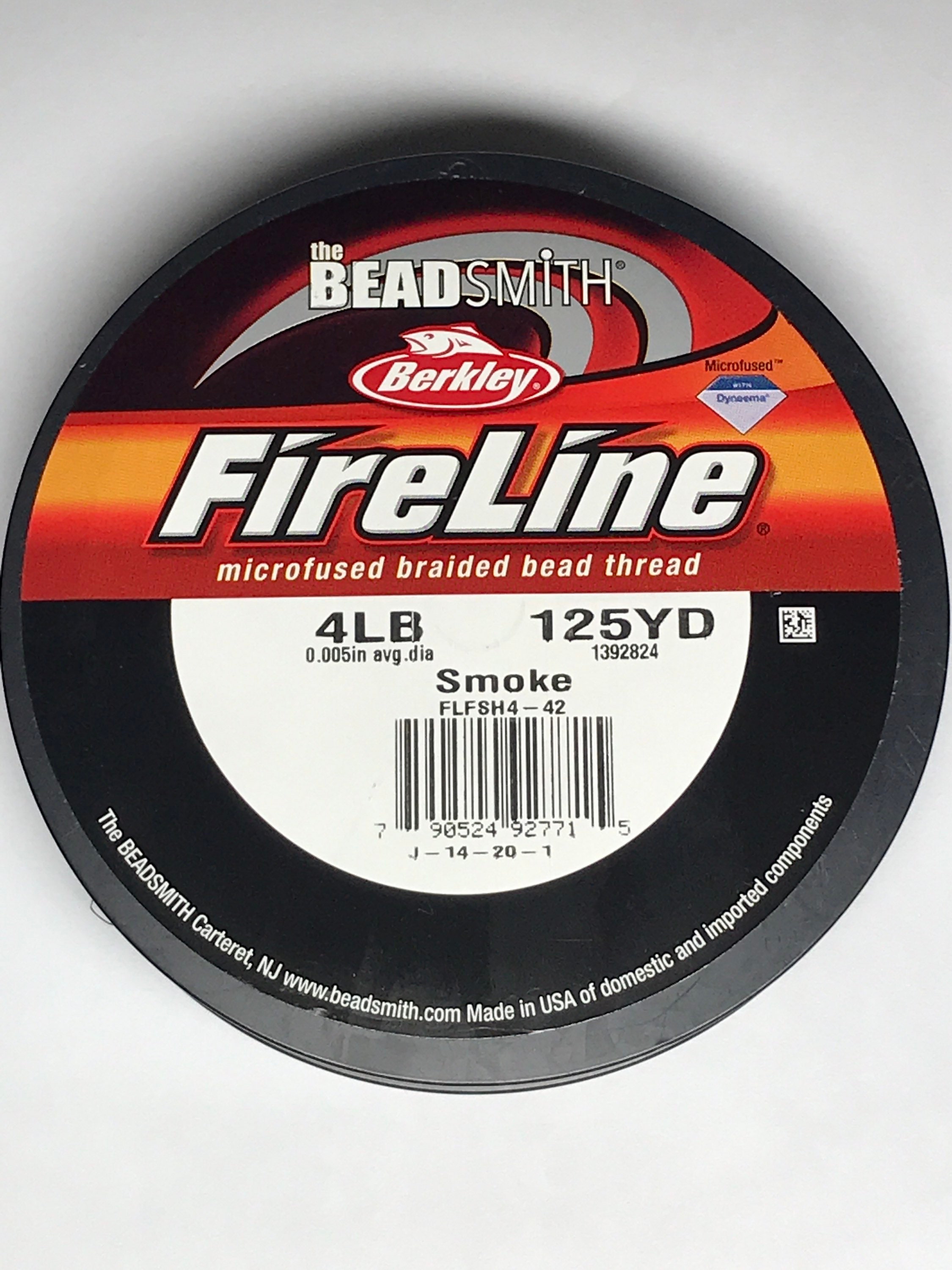 4lb Smoke Berkley Fireline Micro Fused Braided Bead Thread, 50