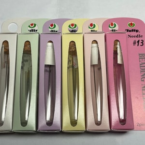 Tulip beading needles Sizes 10, 11, 12, 13, assorted, twisted beading needles, loom work needles