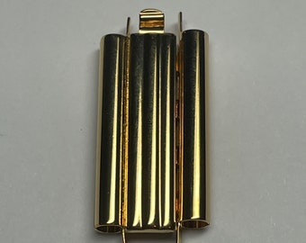 24mm Beadslide bar design clasp, gold plate, silver rhodium plate, Rhodium Swirl, Elegant Elements, 24mm x 10mm