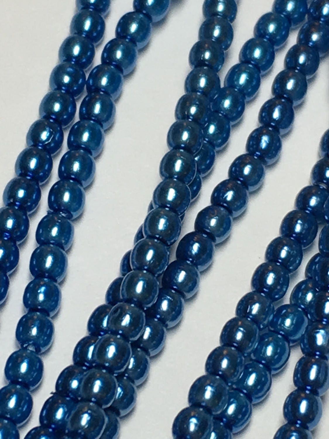 150 3mm Persian blue round glass pearls