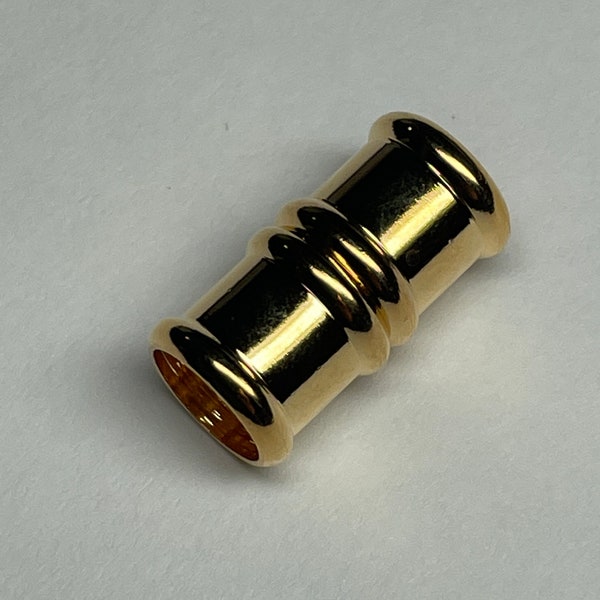 Assorted Magnetic bamboo clasp cone glue-in, gold plate, silver plate, ID 8mm, ID 10mm, 1 piece