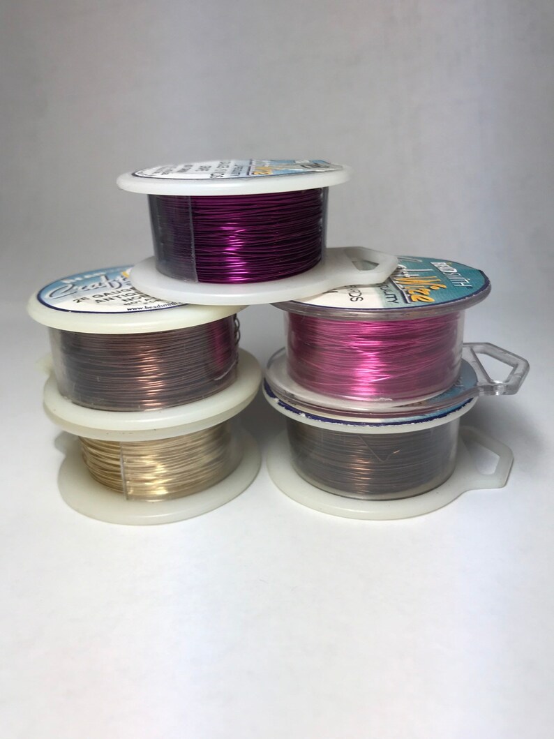 5 spools of 26 gauge wire 105 yards total Beadsmith CraftWire 5 colors see item description
