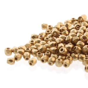 True 2mm pale bronze gold round fire polish, FPR0200030-01710