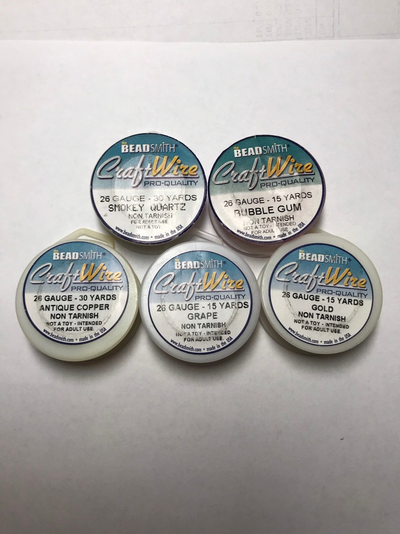 5 spools of 26 gauge wire 105 yards total Beadsmith CraftWire 5 colors see item description