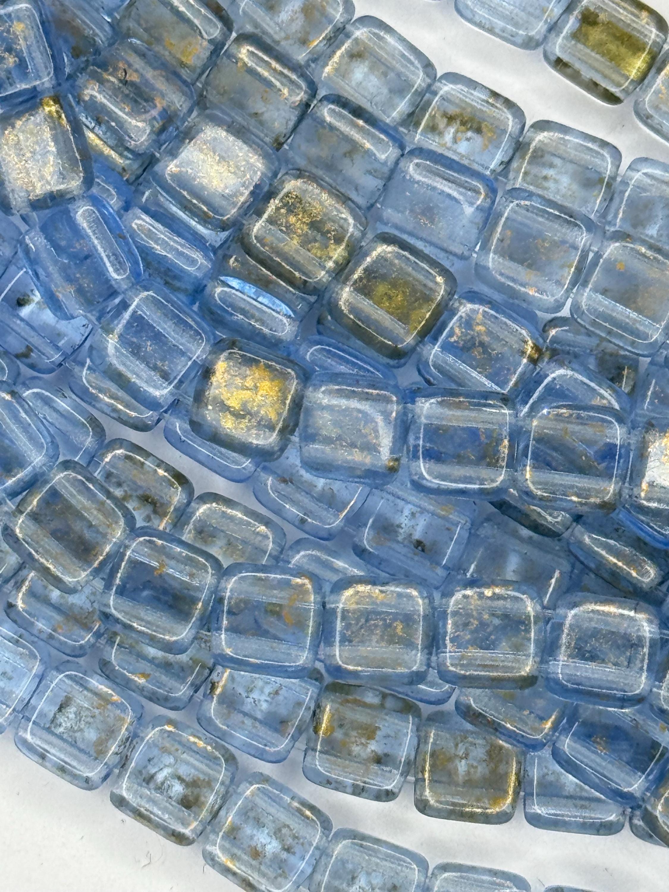 SPECIAL BUY - 2-hole Tile, Czech glass, 25 pieces