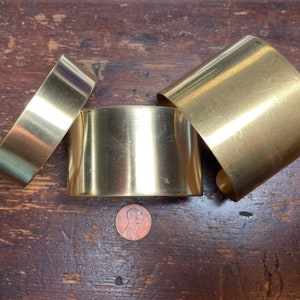Bracelet Cuff Raw Brass flat, 2”, 1 1/2”, 3/4”