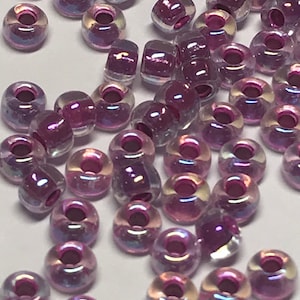 Miyuki #9264 Raspberry lined crystal AB round seed beads