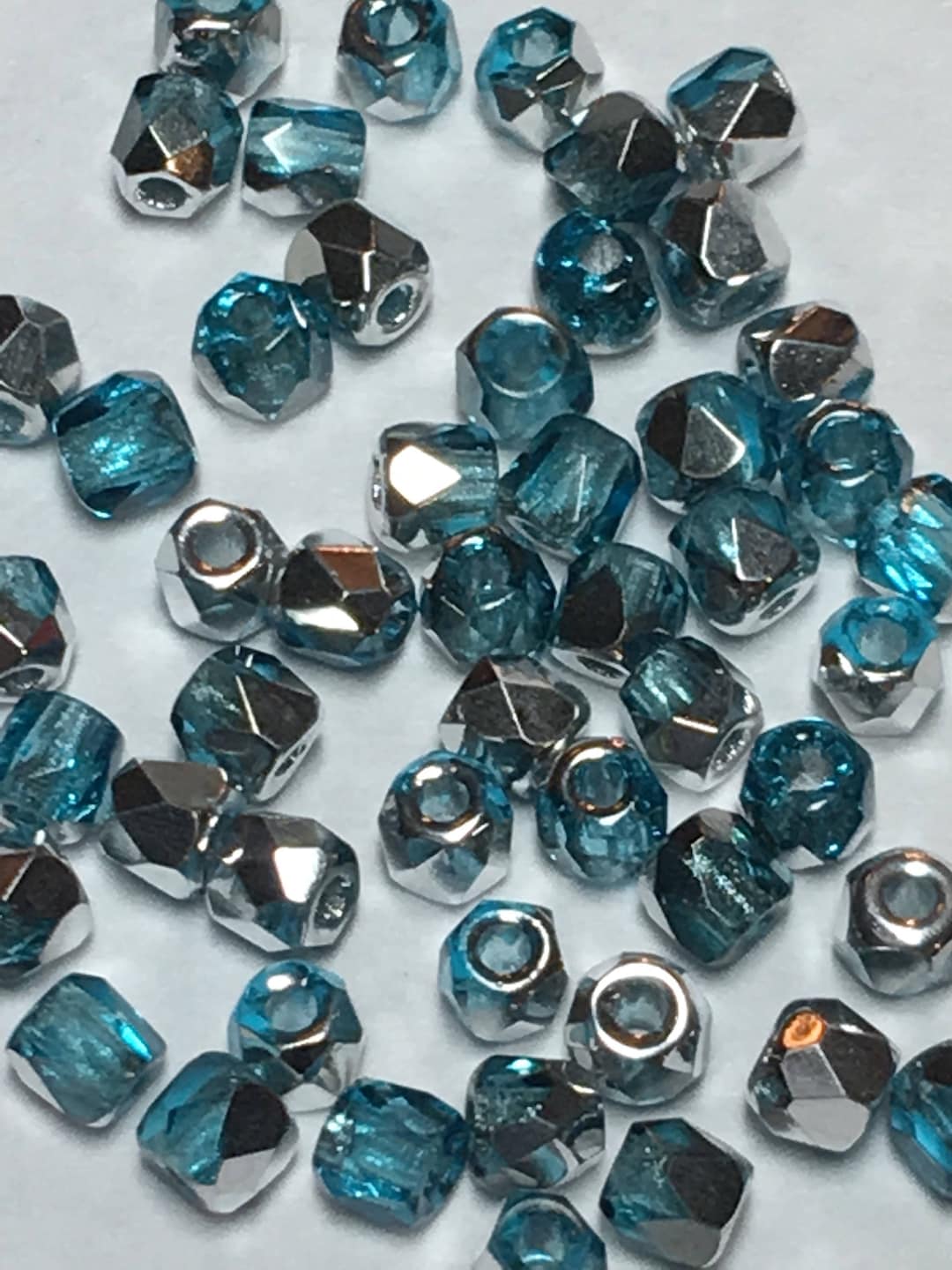 True 2mm Aqua Labrador Silver Round Fire Polish Etsy