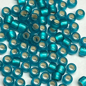 Toho #23BDAF Matte Light Green Aqua silver lined, Japanese seed beads