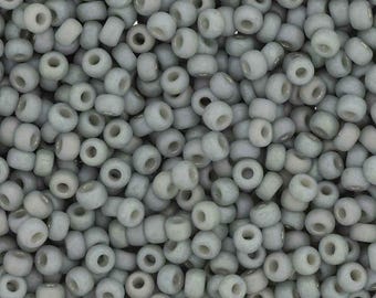 Miyuki #94705 Frost Opaque Glaze Rainbow Cadet Gray Japanese round seed beads