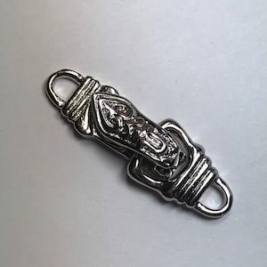 Assorted styles Foldover magnetic clasp, silver plate, size in description