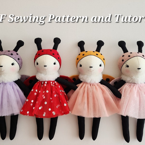 Ladybird Sewing Pattern - Digital pdf Doll Sewing Pattern.