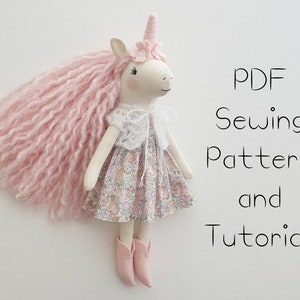 Unicorn Doll Sewing Pattern and Tutorial - Unicorn Doll PDF Pattern and Tutorial