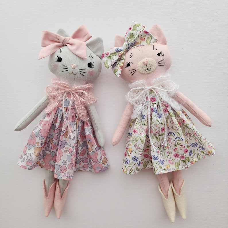 Deer Darling Dolls Easy Sewing Pattern Stuffed Animal Tutorial Cat Sewing Pattern PDF Handmade Cat Doll Pattern First Sewing Project Learn to Sew Beginner Sewing Project