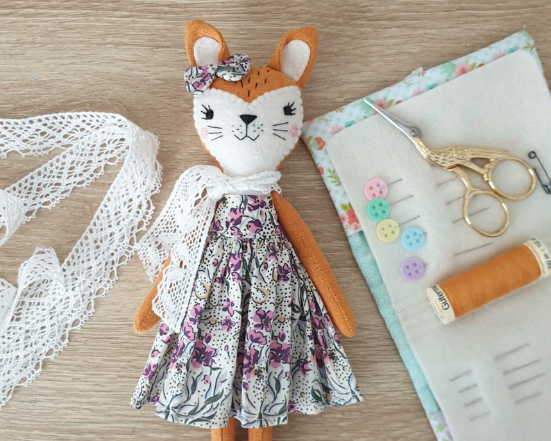 Fox Doll Sewing Pattern and Tutorial Fox Doll PDF Pattern and Tutorial image 2