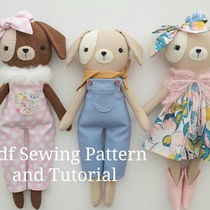 Puppy Doll Sewing Pattern - Digital pdf Doll Sewing Pattern.