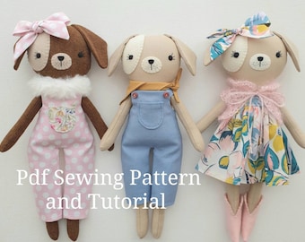 Puppy Doll Sewing Pattern - Digital pdf Doll Sewing Pattern.