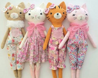 Cat Doll Sewing Pattern PDF, Beginner Stuffed Animal Tutorial, DIY Baby Gift, Instant Download