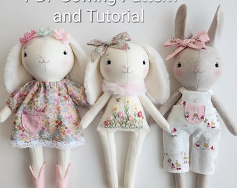 Bunny Sewing Pattern PDF Stuffed Animal Baby Toy Digital Download Tutorial Handmade Plushie Beginner Easter Bunny Soft Toy DIY Nursery Decor