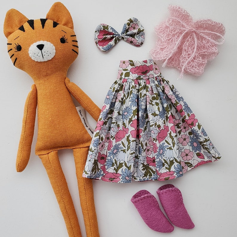 Deer Darling Dolls DIY Stuffed Cat Doll Pattern PDF Sewing for Beginners Easy Craft Pattern Baby Shower Gift Handmade Baby Gift Pattern Nursery Decor Sewing Pattern