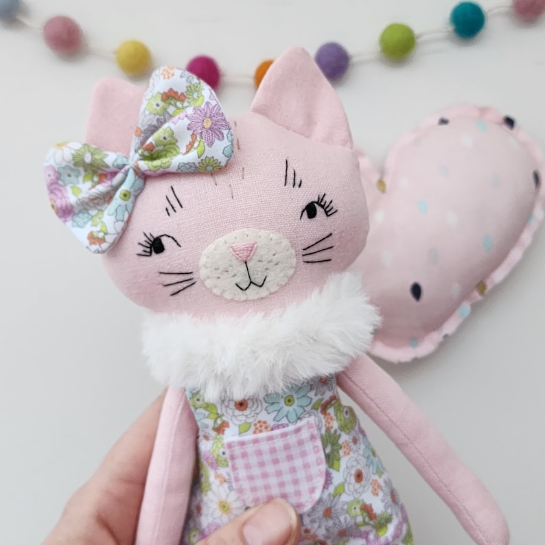 Deer Darling Dolls Easy Sewing Pattern Stuffed Animal Tutorial Cat Sewing Pattern PDF Handmade Cat Doll Pattern First Sewing Project Learn to Sew Beginner Sewing Project
