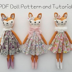 Fox Doll Sewing Pattern and Tutorial Fox Doll PDF Pattern and Tutorial image 1