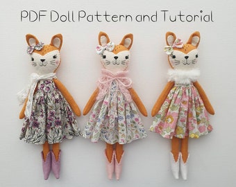 Fox Doll Sewing Pattern and Tutorial - Fox Doll PDF Pattern and Tutorial