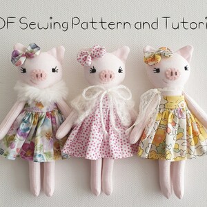 Piggy Doll Sewing Pattern and Tutorial. Mini Piggy Doll PDF Sewing Pattern and Tutorial.