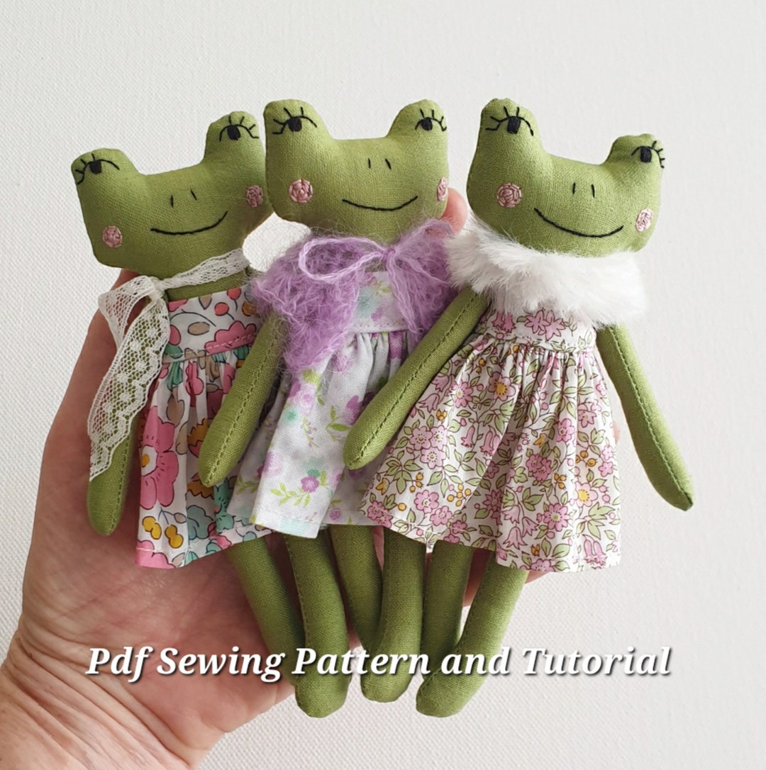 Miniature Frog Doll Pattern DIY Toy Dollhouse Frog Beginner Sewing ...