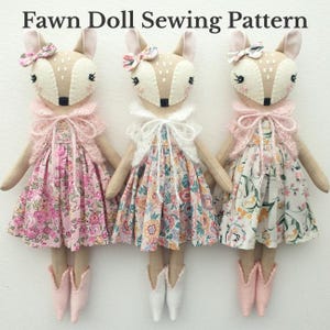 Modèle de couture PDF pour poupée faon, tutoriel peluche cerf pour débutant, peluche, téléchargement immédiat