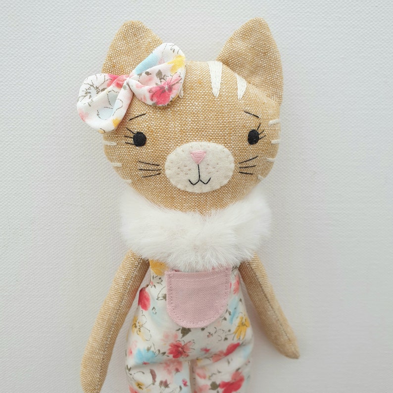 Deer Darling Dolls DIY Stuffed Cat Doll Pattern PDF Sewing for Beginners Easy Craft Pattern Baby Shower Gift Handmade Baby Gift Pattern Nursery Decor Sewing Pattern