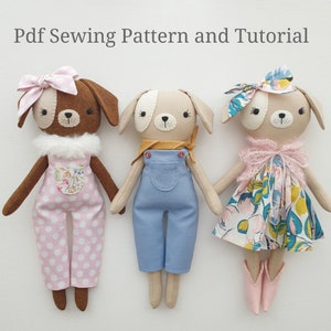 Dog Sewing Pattern PDF Puppy Sewing Pattern Baby Shower Gift Easy First Project Tutorial DIY Plush Puppy Handmade Soft Toy Child Room Decor