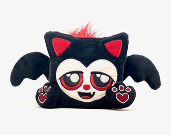 Lucky 13 (BAT LUCK) the black bat cat plush kitty by Squaredy Cats is a good luck charm