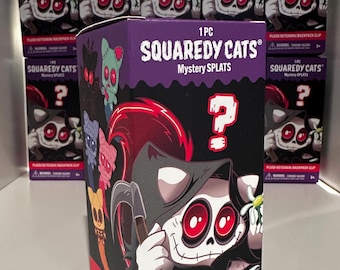 Blind Box Mystery Keychain Spooky Cat Plushie by Squaredy Cats (Mystery Splats).
