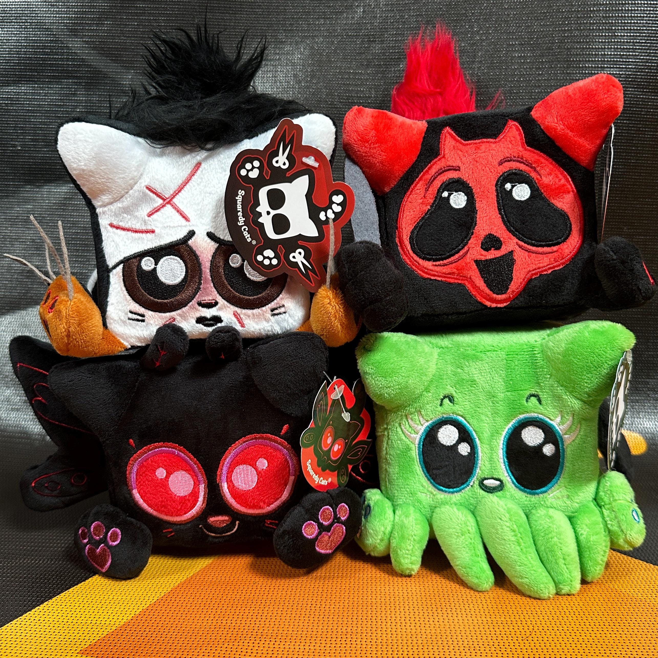 Squaredy Cats Plush Bundle: Scissorpaws, Ghostpuss, Mothman-kat