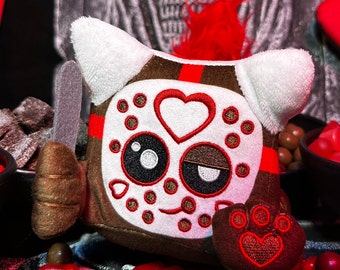 Black Forest Friday Plushie: Hockey Mask, Horror Cat, Halloween Decor