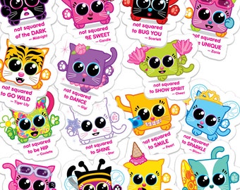 Squaredy Cats Sticker Set: Original Gund Plush Characters