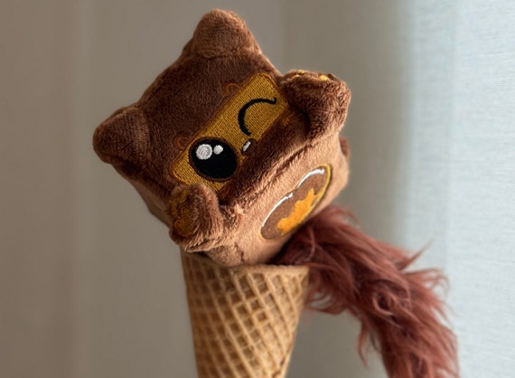Chocolate Ice Cream Ninja Mini Plush by Squaredy Cats 